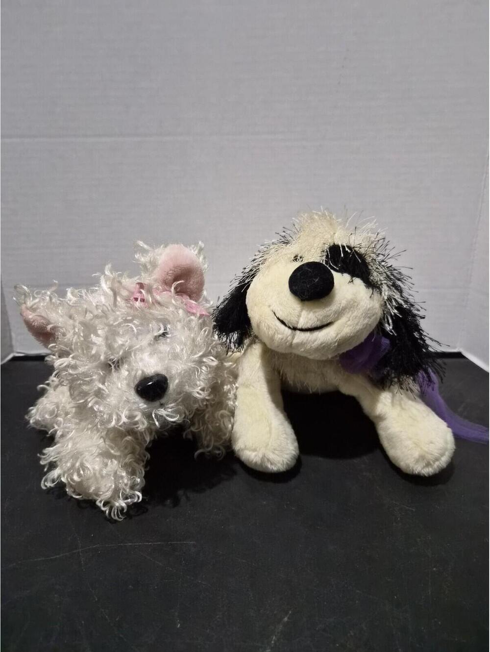 Ganz Webkinz 2 Plush White Terrier And Black And White Cheeky Dog No Codes